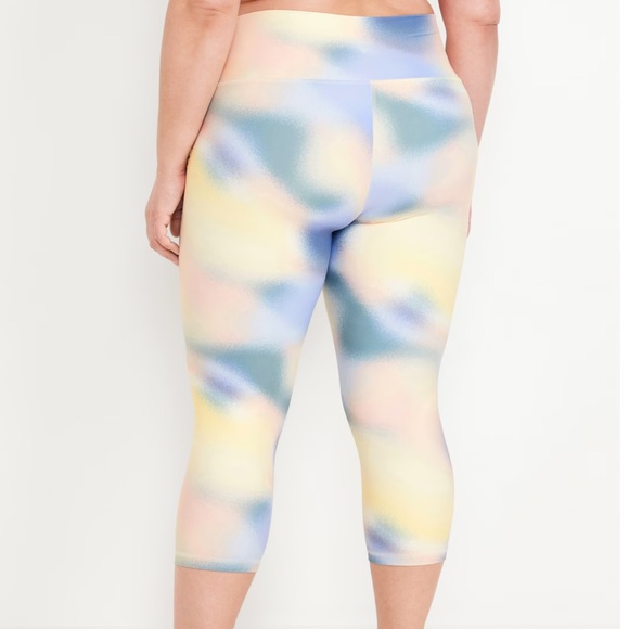 NWT OLD NAVY High-Waisted PowerSoft Color: Multi Print (Blue - Picture 8 of 9